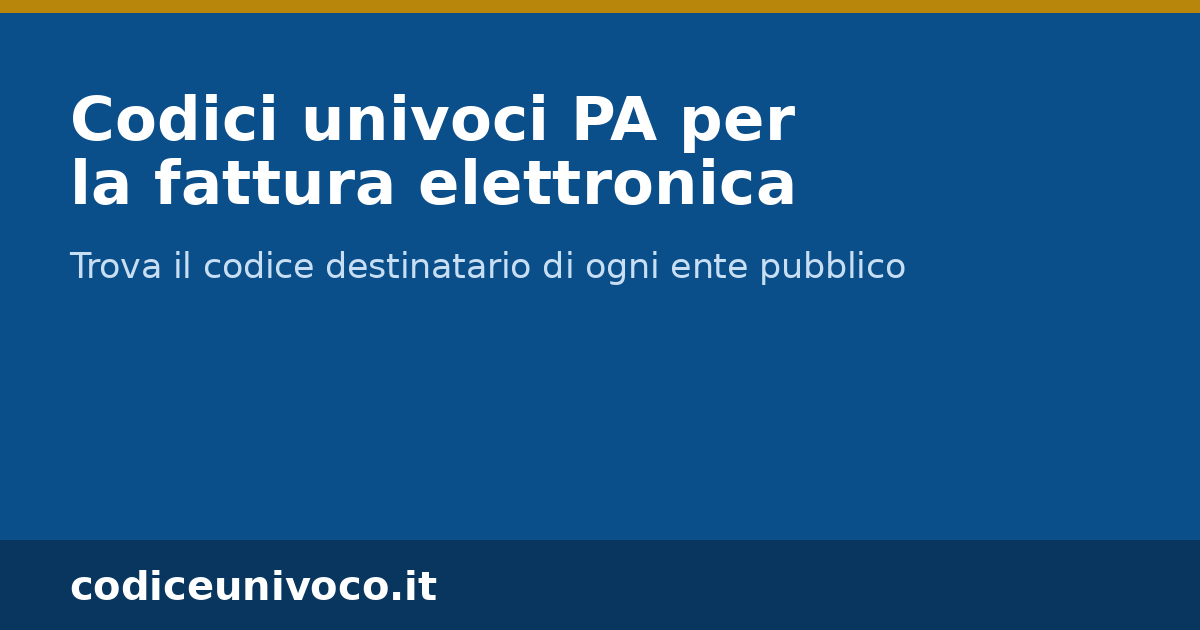 CodiceUnivoco.it — Il motore di ricerca dei codici univoci per la ...